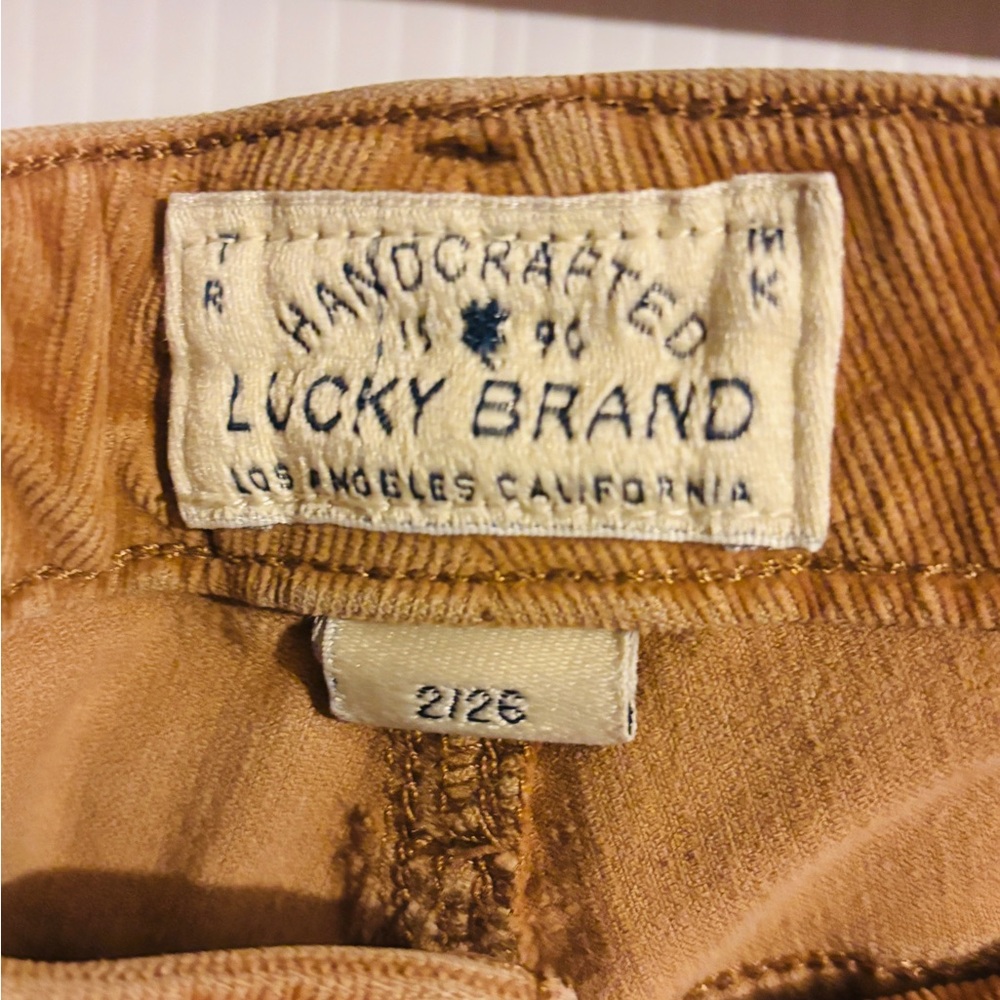 Lucky Brand Tan Corduroy Trousers size 2/26 - Picture 3 of 5